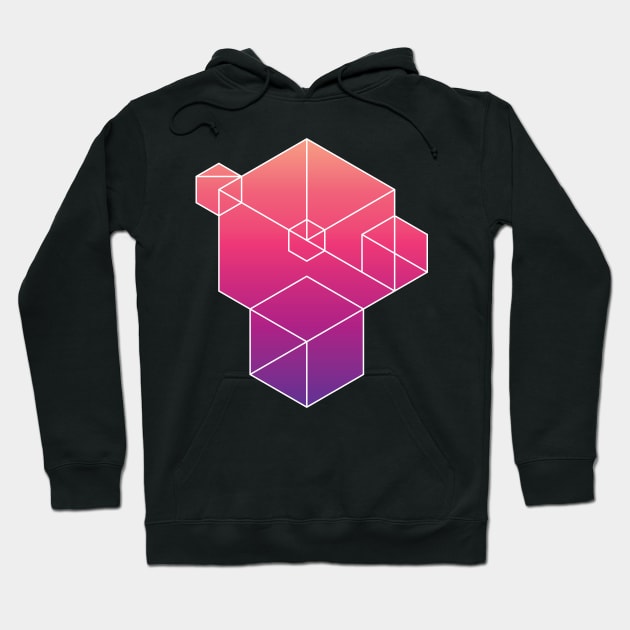 Pink/Purple Gradient Tangentoid Hoodie by Kudden